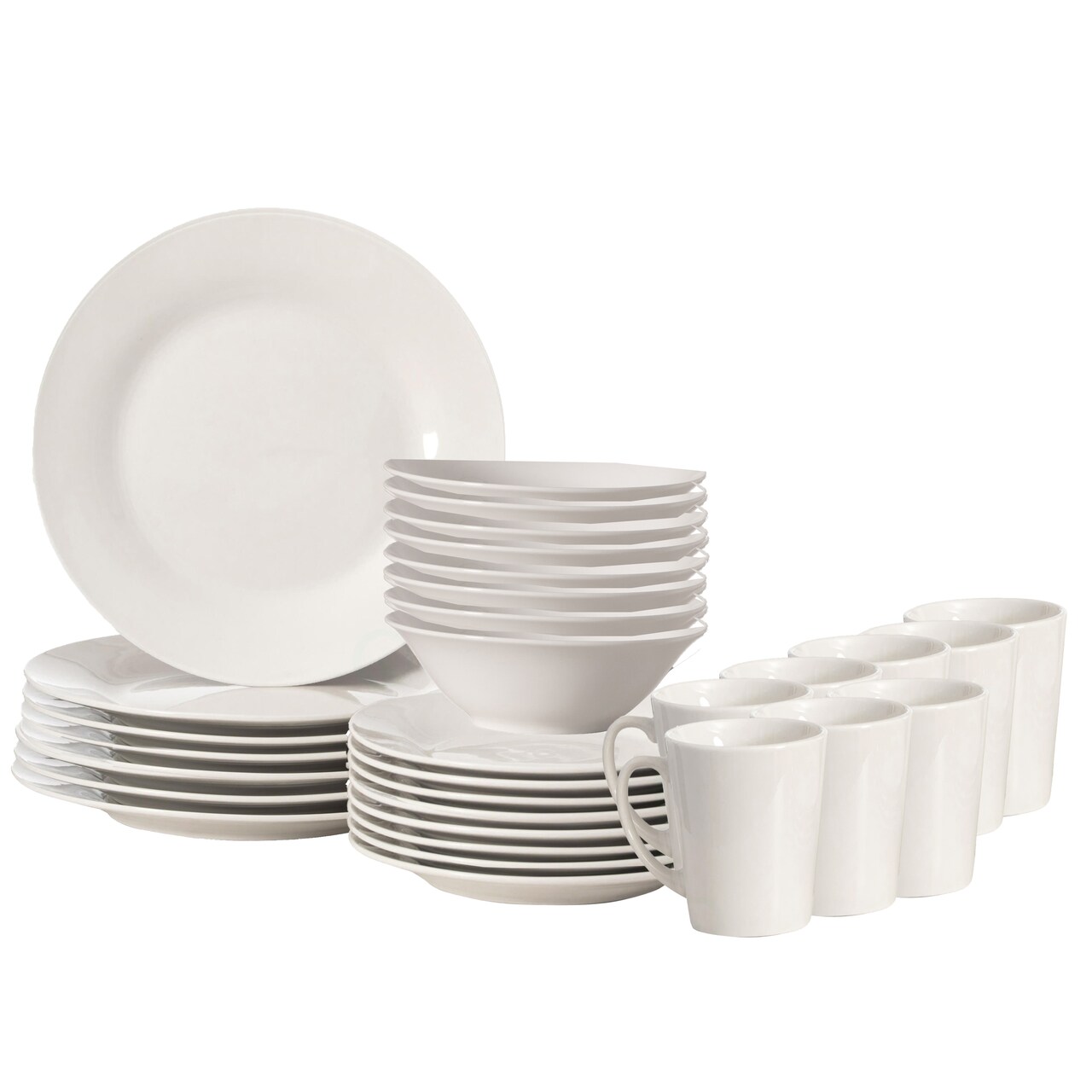 Spin Wash Dinnerware Dish Set | Mugs, Salad and Dinner Plates and Bowls Sets, High Quality Dishes with Highly Chip and Crack Resistant, Dishwasher and Microwave Safe
